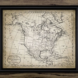 Carte des colons de la frontière nord-américaine, carte imprimable de l'Amérique du Nord, États-Unis, Far West, salon de cow-boy #546 TÉLÉCHARGEMENT IMMÉDIAT