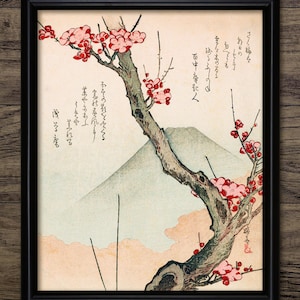 Japanese Cherry Tree Wall Art, Printable Japanese Art, Mount Fuji, Oriental Art #755 INSTANT DOWNLOAD