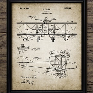 Biplane Wall Art, Printable Biplane, Aeroplane, Aircraft, Plane Schematic, Aviation, Pilot, History Of Flight #1914 INSTANT DOWNLOAD