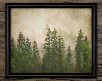 Forest Wall Art, Printable Forest, Forest Tree, Woodland Home Decor, Mountainside Trees, Forest Living Room Art #2329 INSTANT DOWNLOAD
