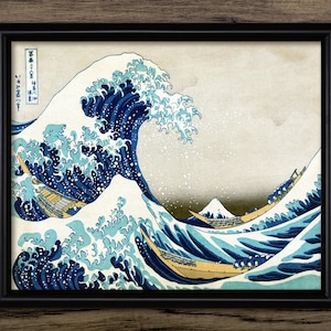 The Great Wave Off Kanagawa Wall Art, Printable Antique 1830 Japanese Tsunami Event Art, Oriental Woodblock #714 INSTANT DOWNLOAD