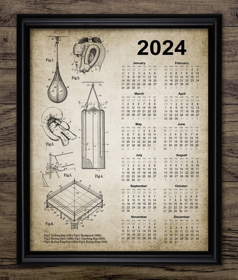 Boxing Calendar 2024 Vintage Boxing Equipment Design Boxer Etsy Boxing Calendar 2024 Vintage Boxing Equipment Design Boxer Etsy