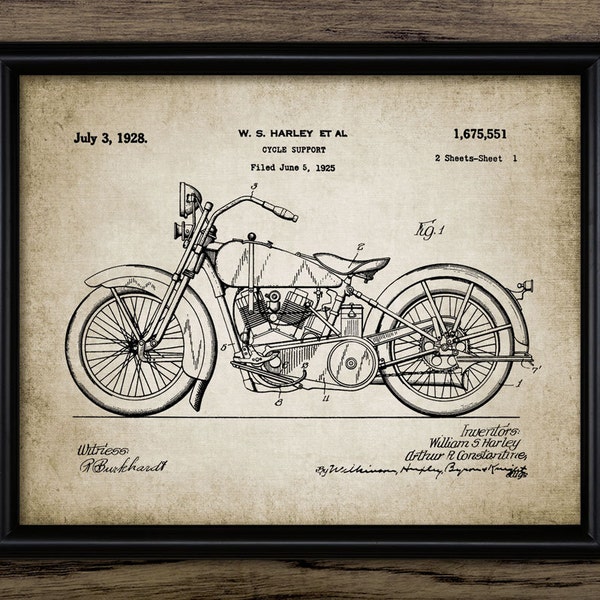 Vintage Harley Motorrad Wandkunst, druckbare klassische amerikanische Motorrad Design, Motorradfahrer, Biker, Garage Art #878 INSTANT DOWNLOAD