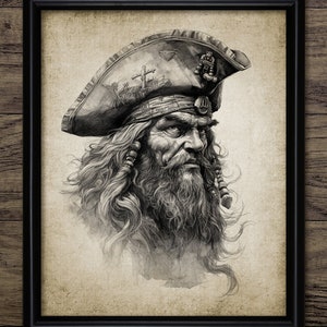 Pirate Captain Wall Art, Printable Pirate Art, Pieces Of Eight, Pirate Ship, Treasure, Skull And Crossbones #4153 INSTANT DOWNLOAD