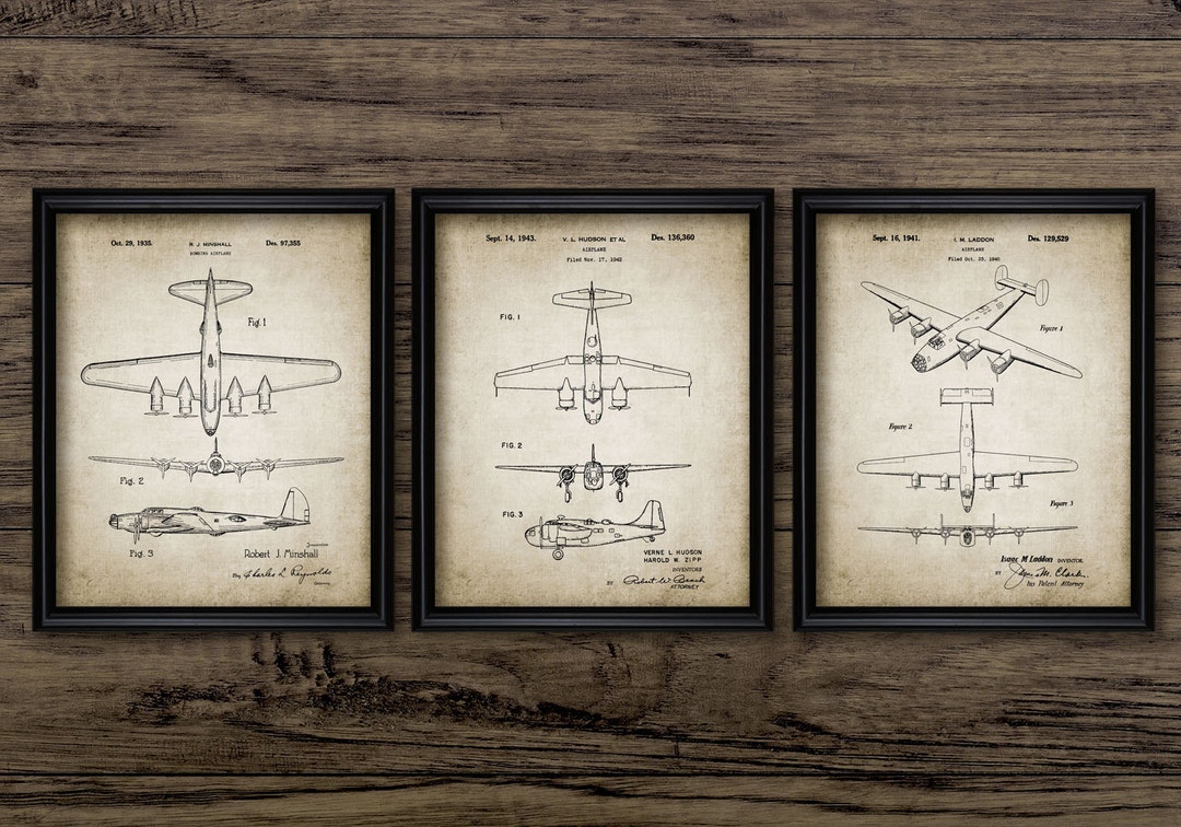 USAF Wall Art Set of 3, Printable Military History, B17 Flying Fortress