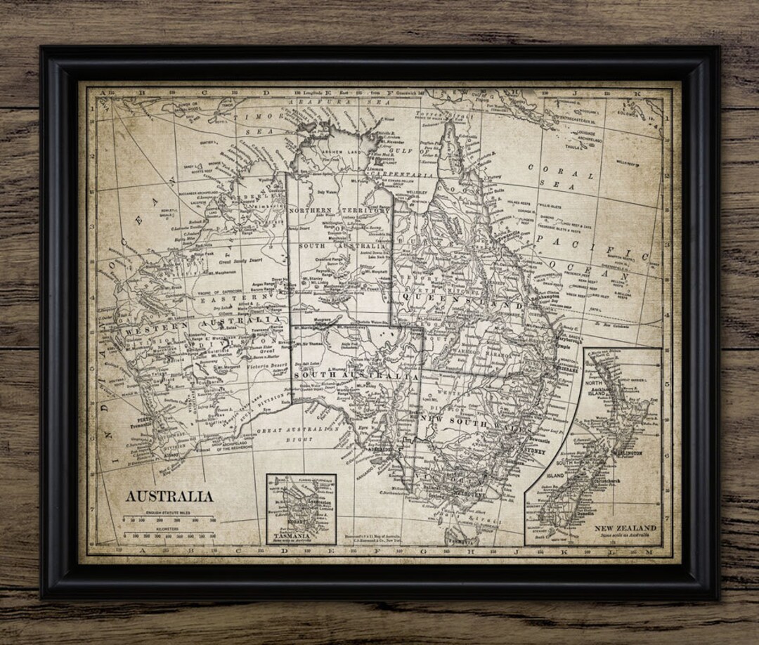 Map of Australia & New Zealand, Printable Map of Australia, New Zealand ...