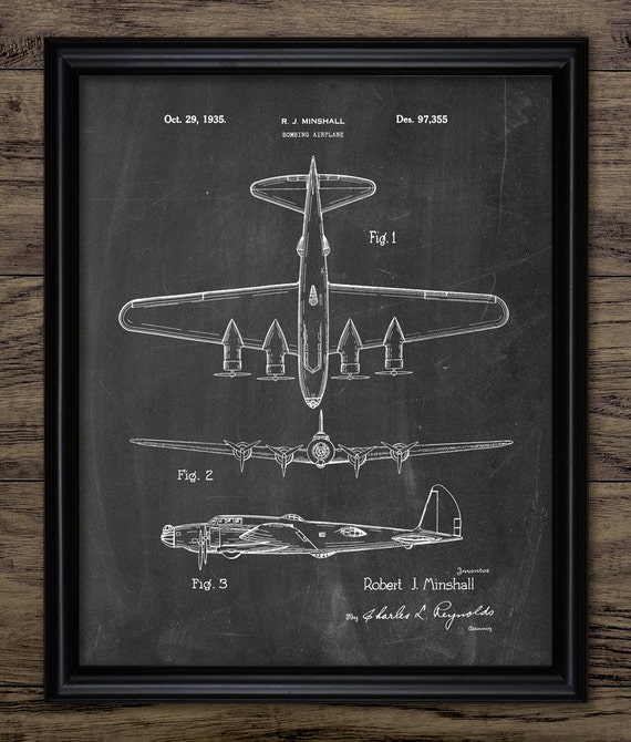 Aviation Decor Boeing B-17 Flying Fortress Aircraft Patent; Patent Poster