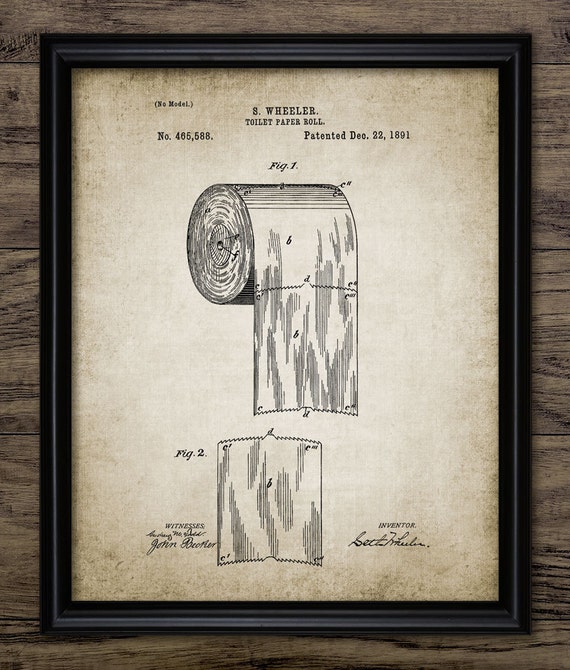 Toilet Paper Roll 1891 Patent Art Print