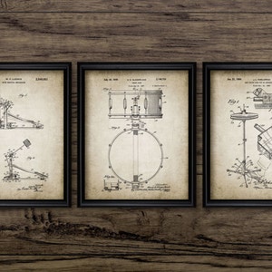 A beautiful set of vintage drumkit design illustrations upon a wonderful vintage effect background.