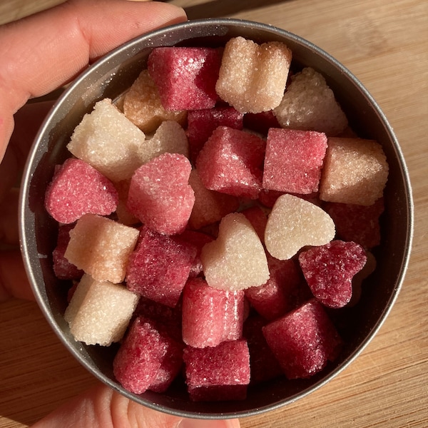 Heart Sugar Cubes * Organic Sugar Cubes * Pink Sugar Hearts