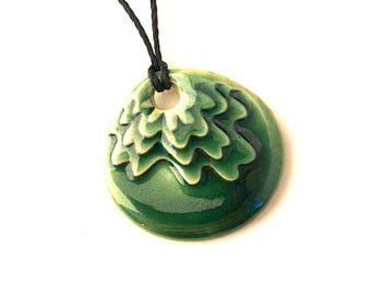 Thai Word for Peace on a Green Ceramic Pendant!