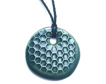 Swahili Word for Peace on a Green Ceramic Pendant! Amani!