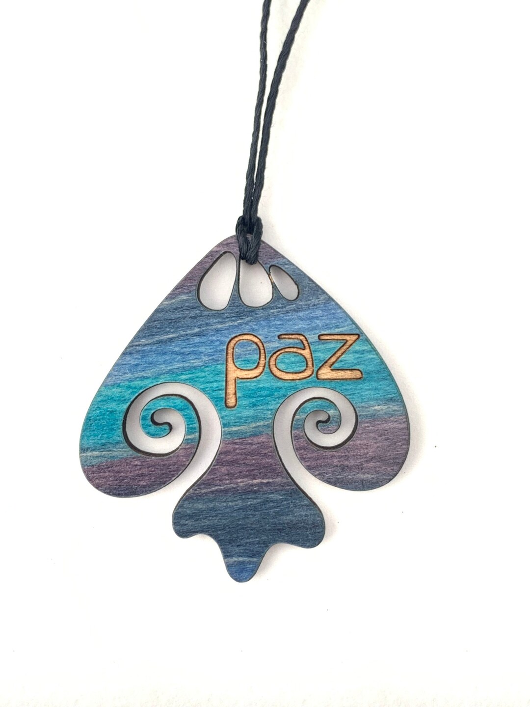 Wood Pendant With Peace in Spanish and Portuguese! - Etsy