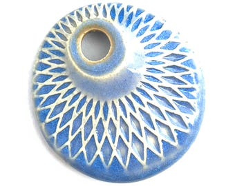 Spanish Word for Peace on a Light Blue Ceramic Pendant! Paz!