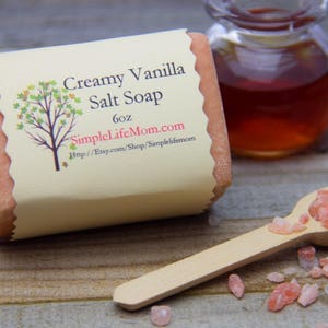 SALT SOAP SPA Bar - vegan, 100% all natural, detoxing, vanilla scent, essential oils, Handmade, cold processed, Herbal, Himalayan Sea Salt