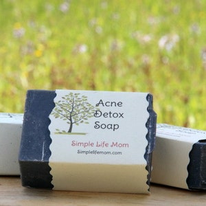 ACNE DETOX SOAP with Tea Tree and Activated Charcoal, charcoal soap, black soap, deep cleanse