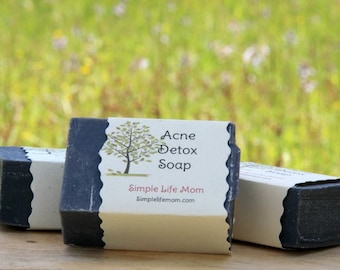 ACNE DETOX SOAP with Tea Tree and Activated Charcoal, charcoal soap, black soap, deep cleanse