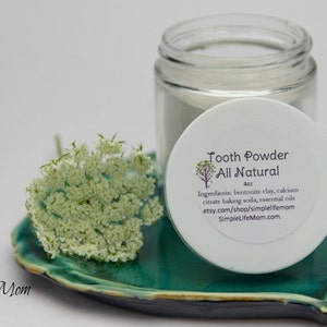 TOOTH POWDER organic & all natural, re-mineralizing, teeth whitening, natural toothpaste, fluoride free with bentonite clay image 3
