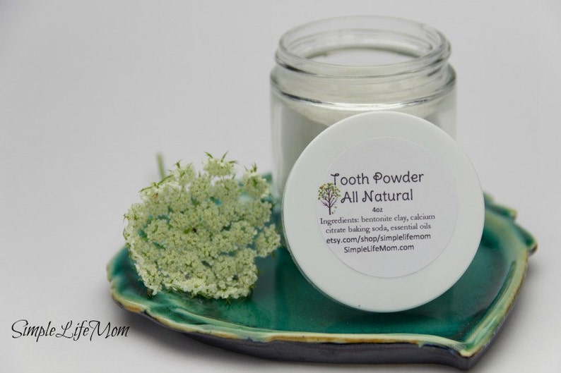 TOOTH POWDER organic & all natural, re-mineralizing, teeth whitening, natural toothpaste, fluoride free with bentonite clay image 3