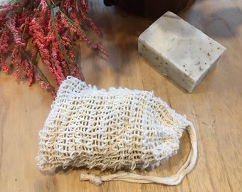 ORGANIC SOAP SAVER - natural soap saver bags made from agave leaves, zero waste, reusable, exfoliating bag, plastic free soap saver