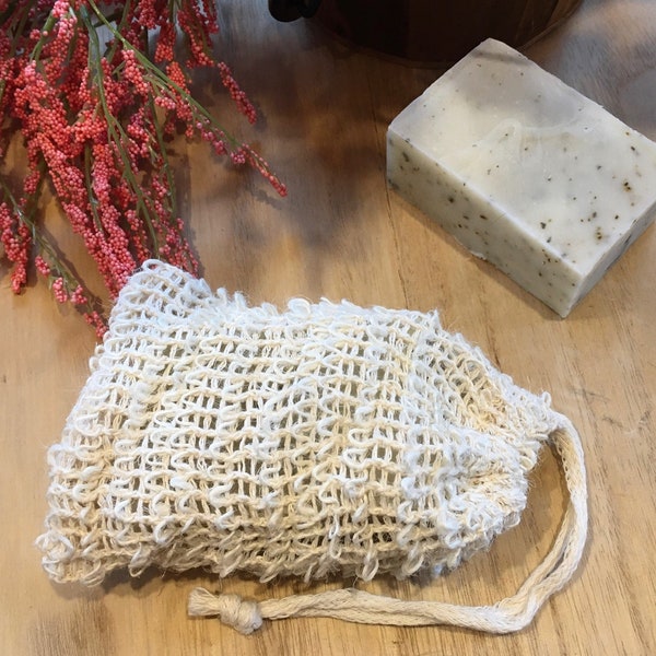 ORGANIC SOAP SAVER - natural soap saver bags made from agave leaves, zero waste, reusable, exfoliating bag, plastic free soap saver