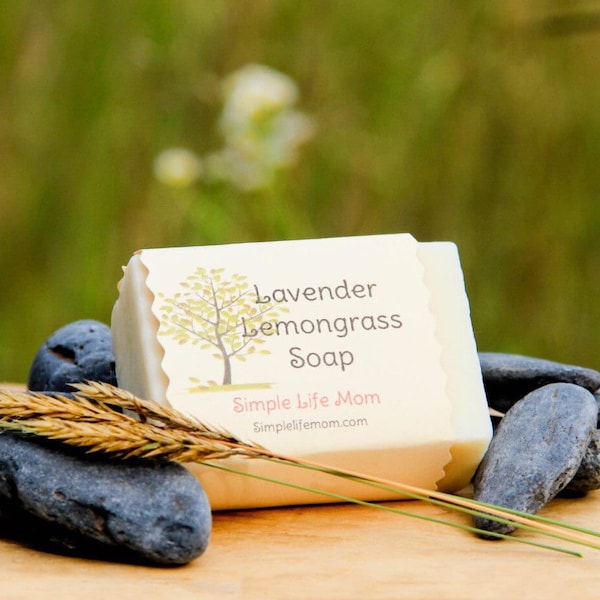 LAVENDER LEMONGRASS SOAP - all natural, organic, handmade, cold processed soap with essential oils, shea butter, nourishing, amazing scent