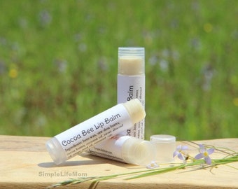 NATURAL LIP BALM - organic all natural lip balm with peppermint essential oil. Lip moisturizer, clear gloss, natural lip care