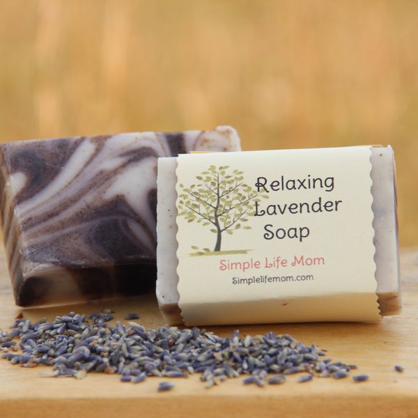 RELAXING LAVENDER SOAP bar - Handmade body soap for sensitive skin, soothing soap, all natural soap bar with essential oils and herbs