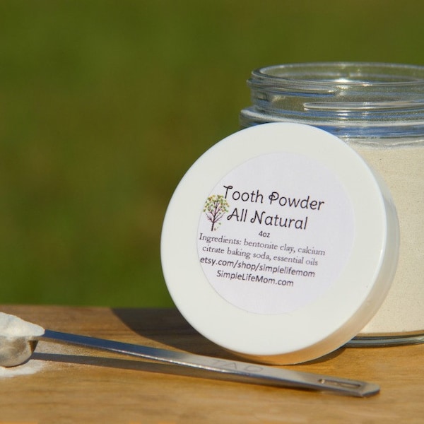 TOOTH POWDER - organic & all natural, re-mineralizing, teeth whitening, natural toothpaste, fluoride free with bentonite clay