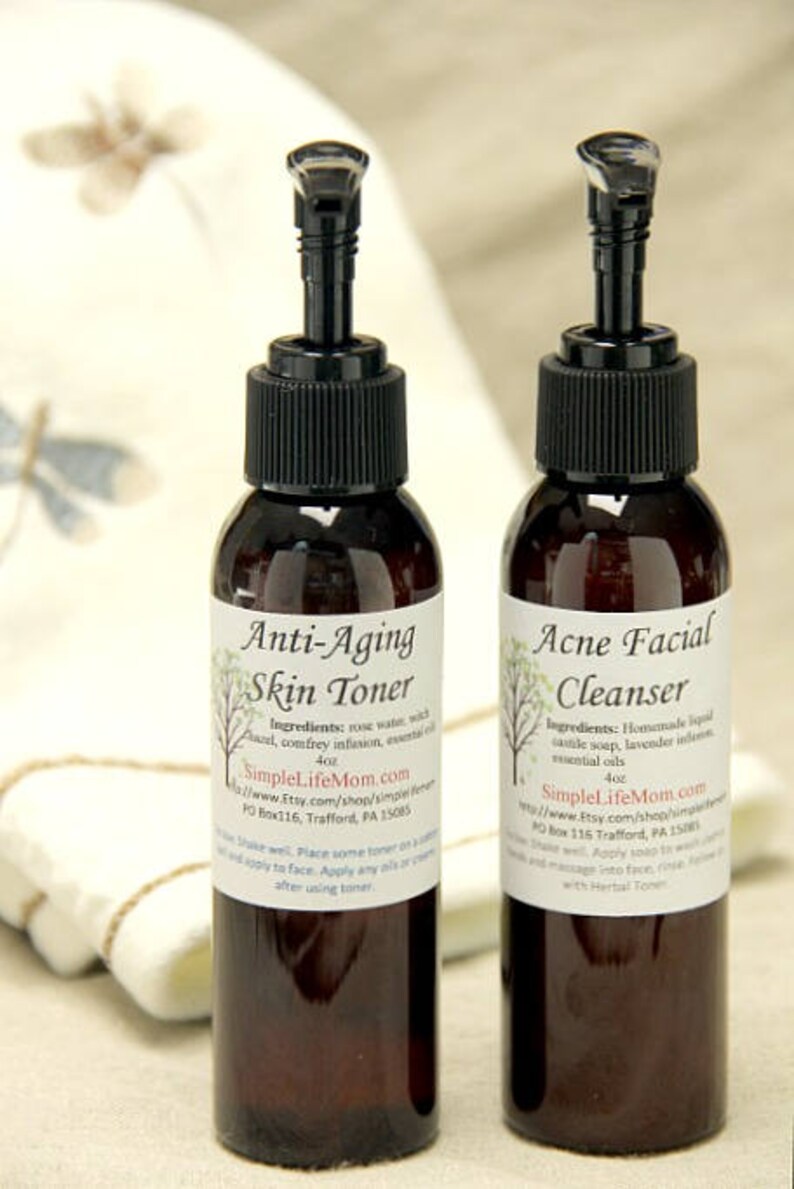 HERBAL CLEANSER & TONER Gift Set Natural Face Wash and Etsy