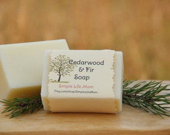 CEDARWOOD FIR SOAP bar - Handmade All Natural, Organic soap, Herbal body wash with essential oils. Great gift for men and women.