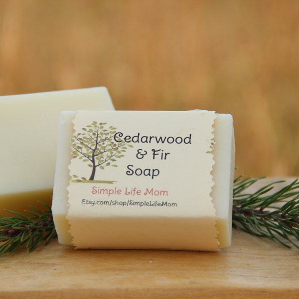 CEDARWOOD FIR SOAP bar - Handmade All Natural, Organic soap, Herbal body wash with essential oils. Great gift for men and women.