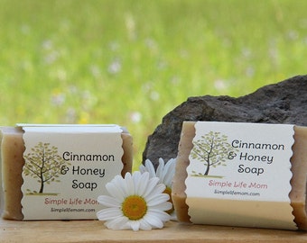 CINNAMON & HONEY Soap bar - all natural handmade soap bar, cold processed soap, moisturizing honey soap, cinnamon essential oil soap bar