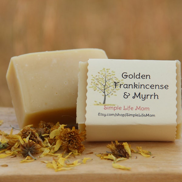 FRANKINCENSE MYRRH TURMERIC Soap bar - all natural, orange scented, Handmade, cold processed, Herbal soap, with essential oils