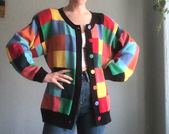 Vintage 80s Color Block Rainbow 