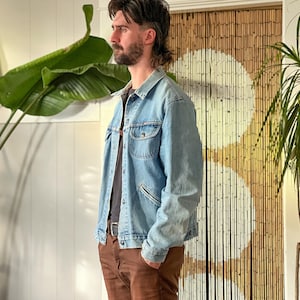 Vintage 80s Light Wash Blue Denim Jean Jacket