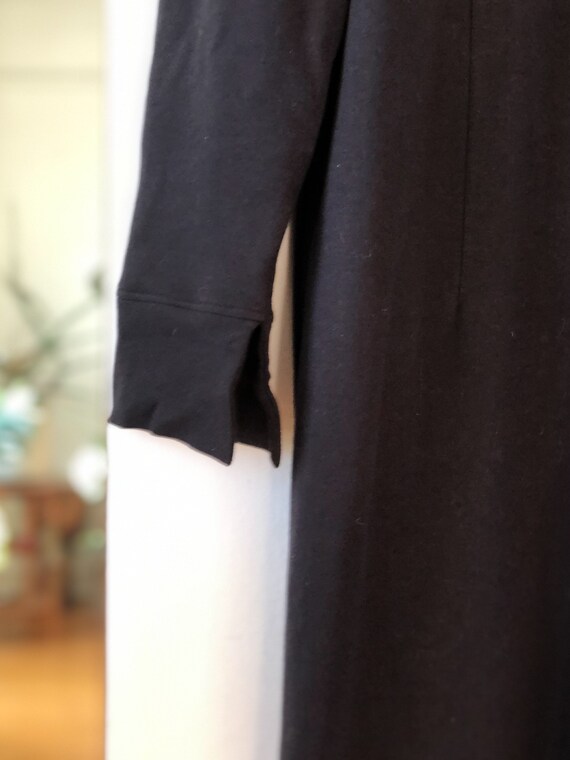Vintage 90s Black Cotton Long Sleeve Shirt Dress … - image 7