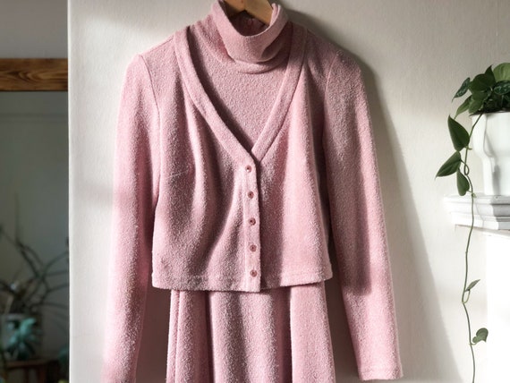 Vintage 90s Pink Two Piece Maxi Dress Set / Dress… - image 2
