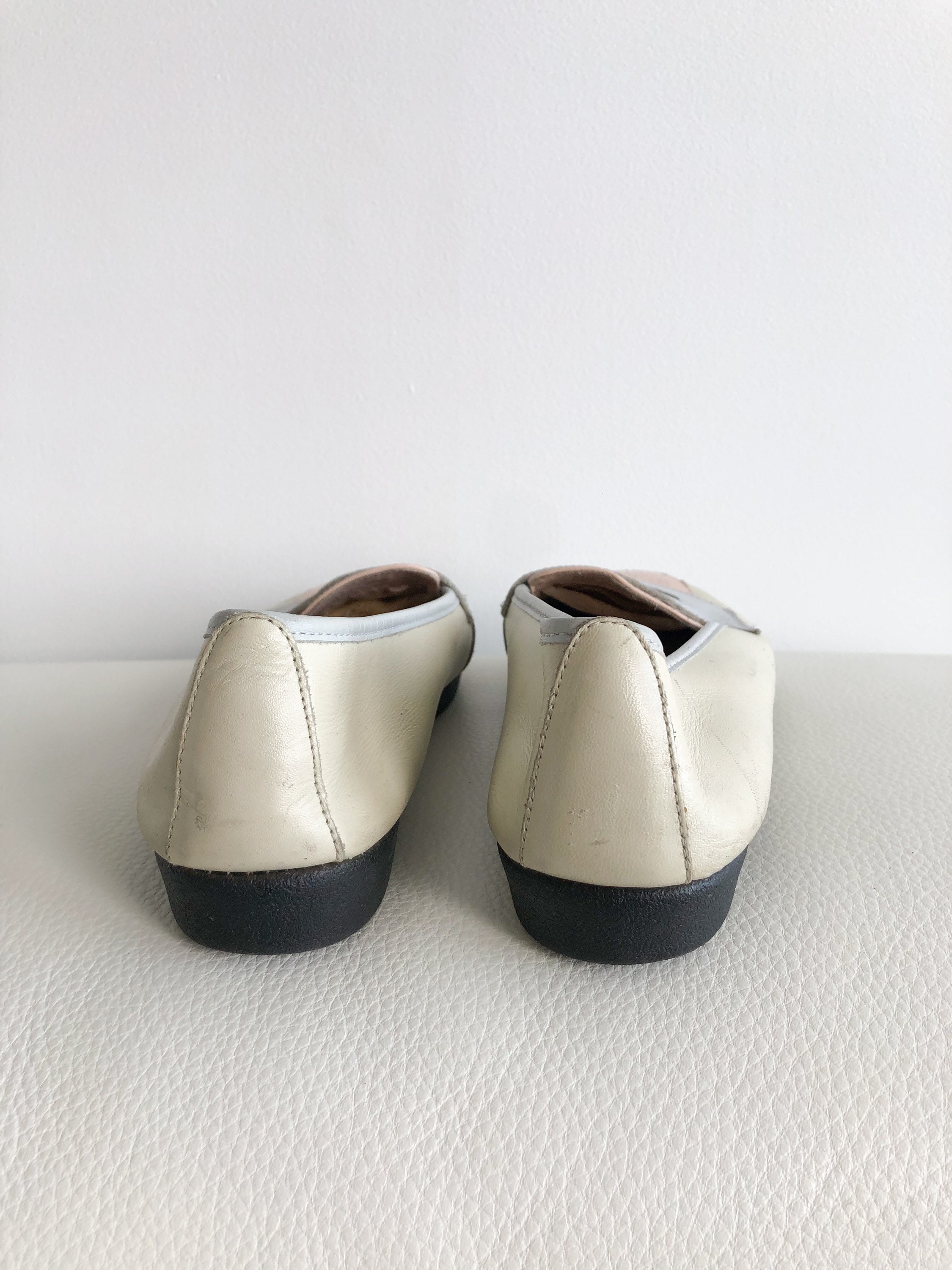 Vintage 80s Pastel Minimalist New Wave Leather Loafer Flats