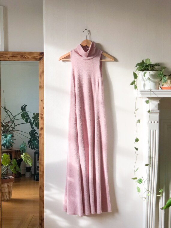 Vintage 90s Pink Two Piece Maxi Dress Set / Dress… - image 7