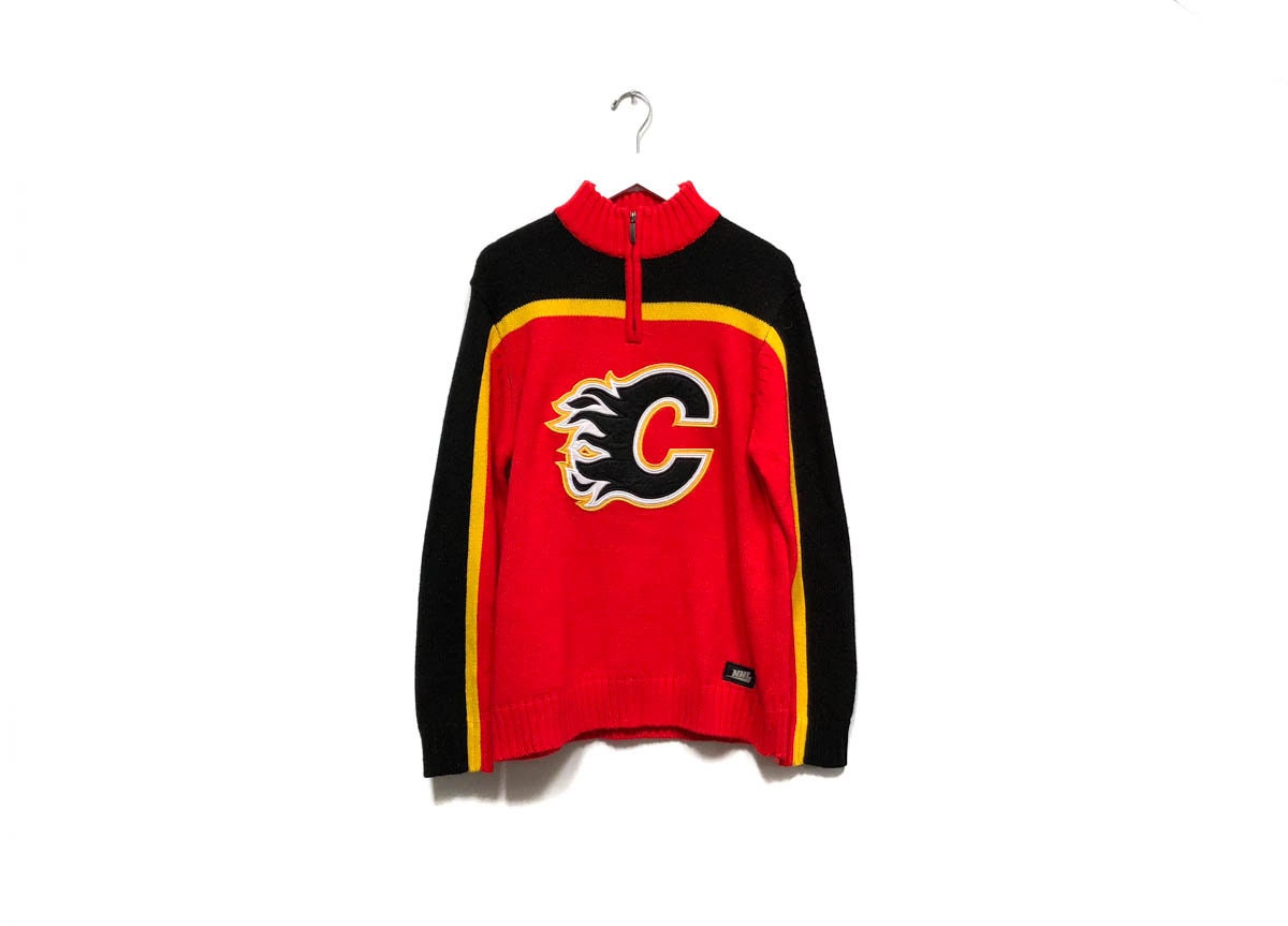 Gildan Calgary Flames Logo Pullover Hoodie Sport Grey XL
