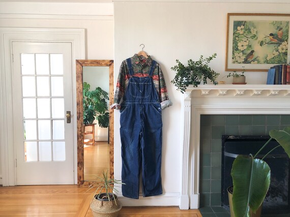 Vintage 70s Dark Denim Overalls // Mens Vintage Bl