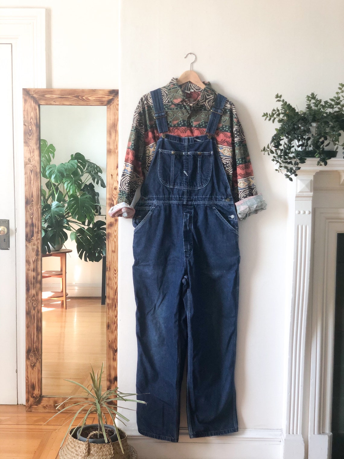 Vintage 70s Dark Denim Overalls // Mens Vintage Blue Jean | Etsy