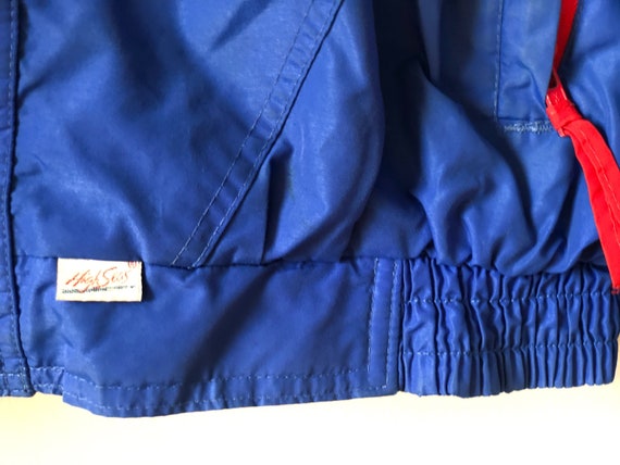 Vintage 80s Blue and Red Nylon Track Jacket Windb… - image 8