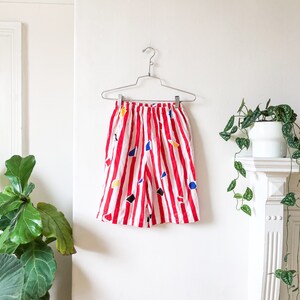 Red white striped shorts sale