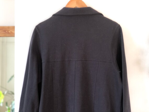 Vintage 90s Black Cotton Long Sleeve Shirt Dress … - image 8