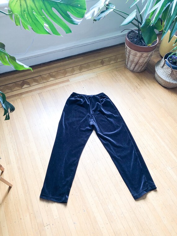 Vintage 80s Black Velvet Wide Leg High Waisted Lou