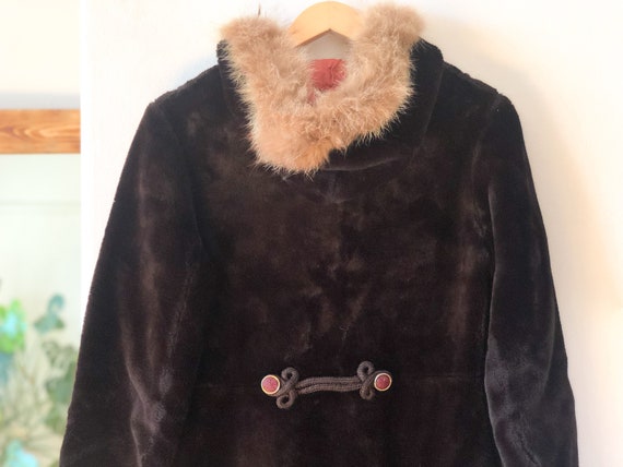 Vintage 1960s Long Faux Fur Hooded Jacket / 60s H… - image 10