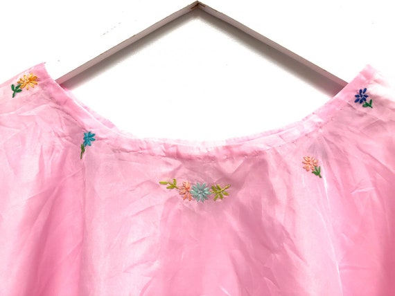 Vintage Dusty Rose Embroidered Blouse / Light Pin… - image 9