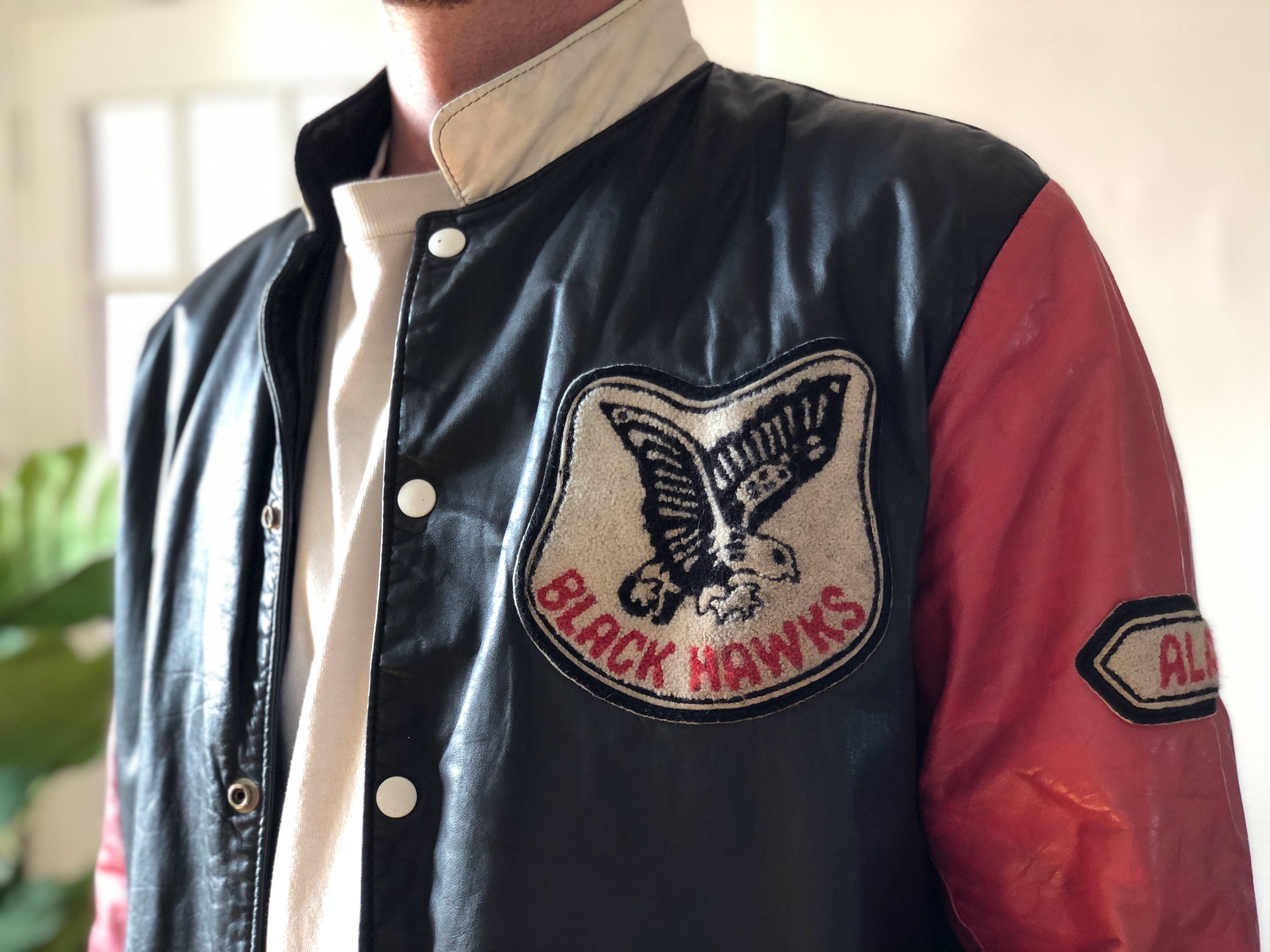 Maker of Jacket Fashion Jackets 90’s Red and Blue Vintage Varsity